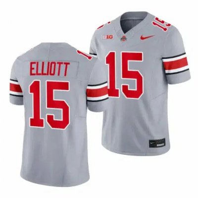 NCAA Ohio State Buckeyes Youth #15 Ezekiel Elliott Grey 2023 Football College Jersey XJJ7441LK